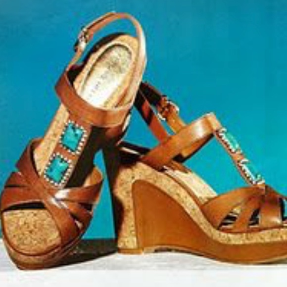 turquoise shoes wedges